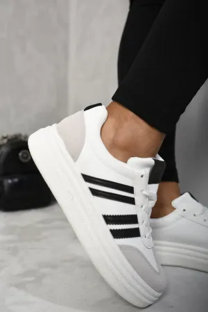 Striped Lace Up Trainers