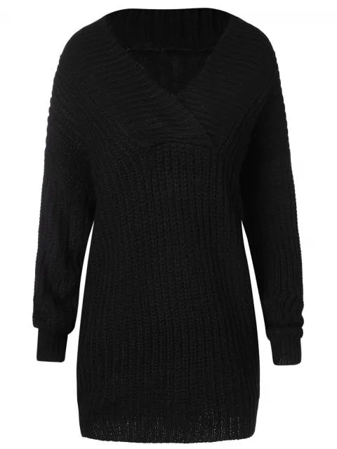 Stylish Surplice Chunky Sweater