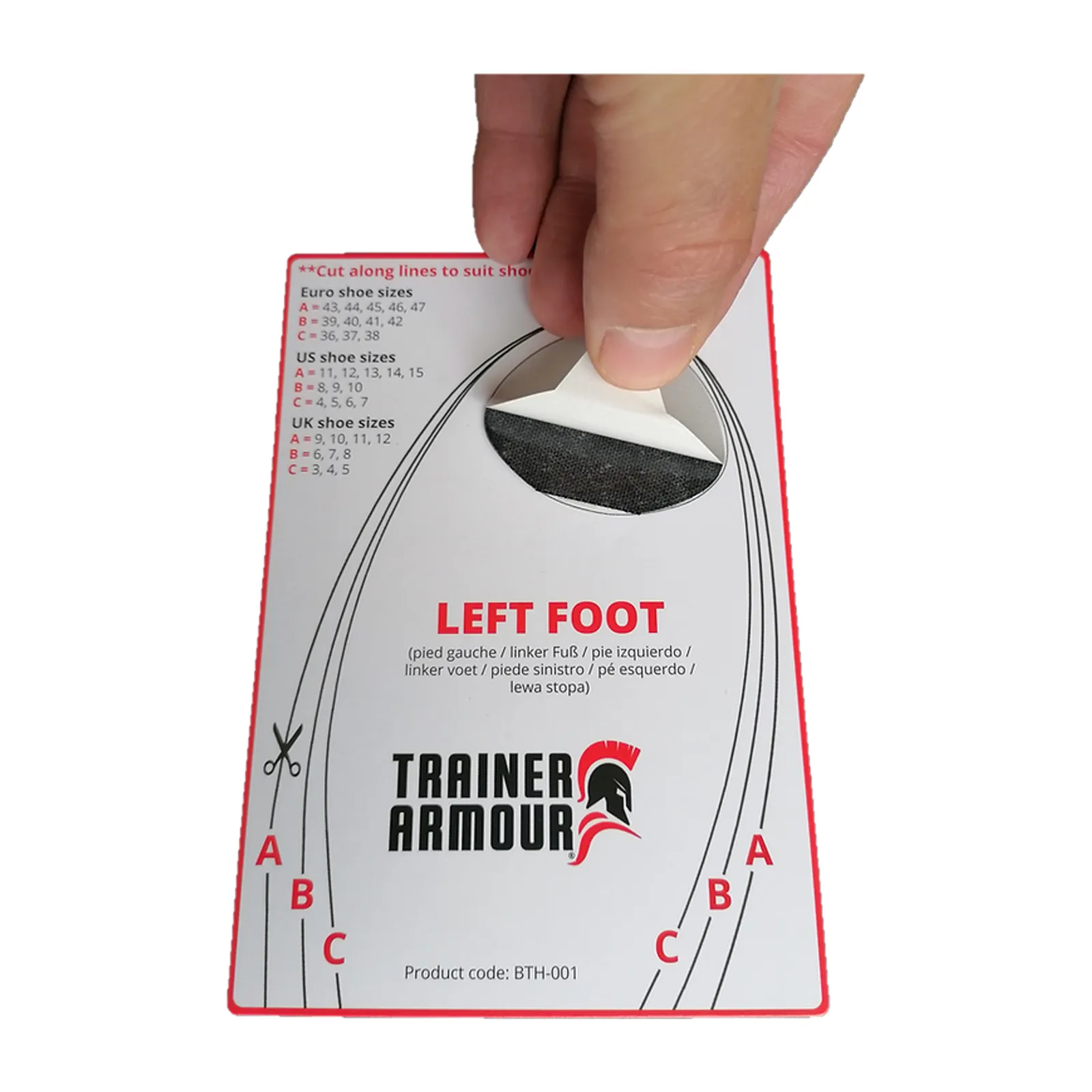 Trainer Armour Big Toe Hole Preventer - Black