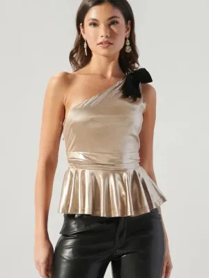 Trying To Get To You One Shoulder Peplum Top