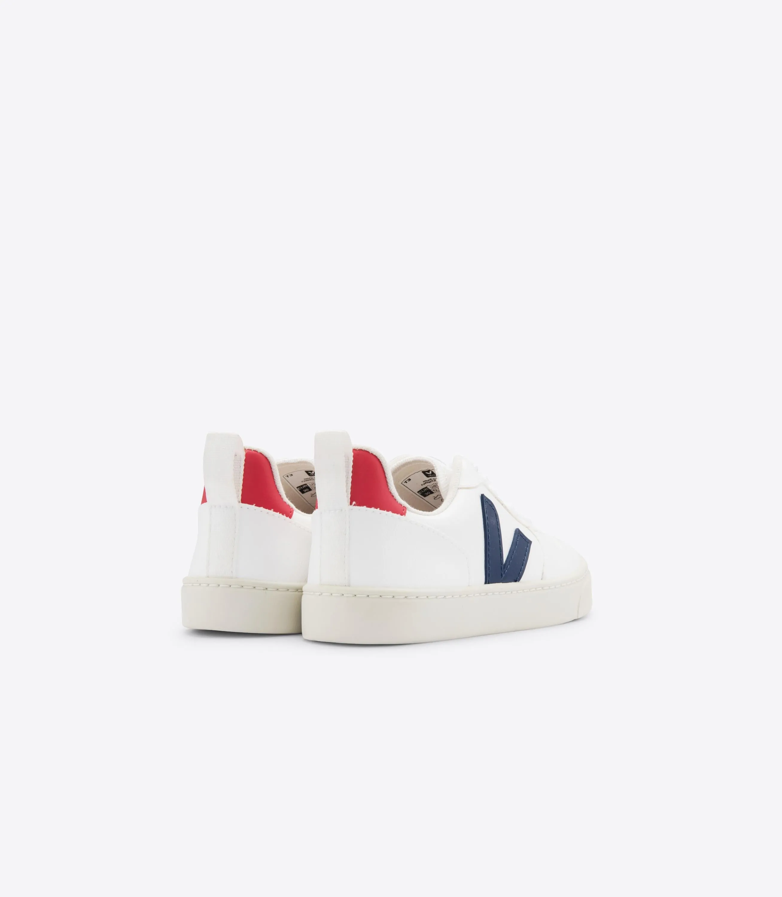 Veja V-10 Lace Boys Girls White Cobalt Pekin Trainer