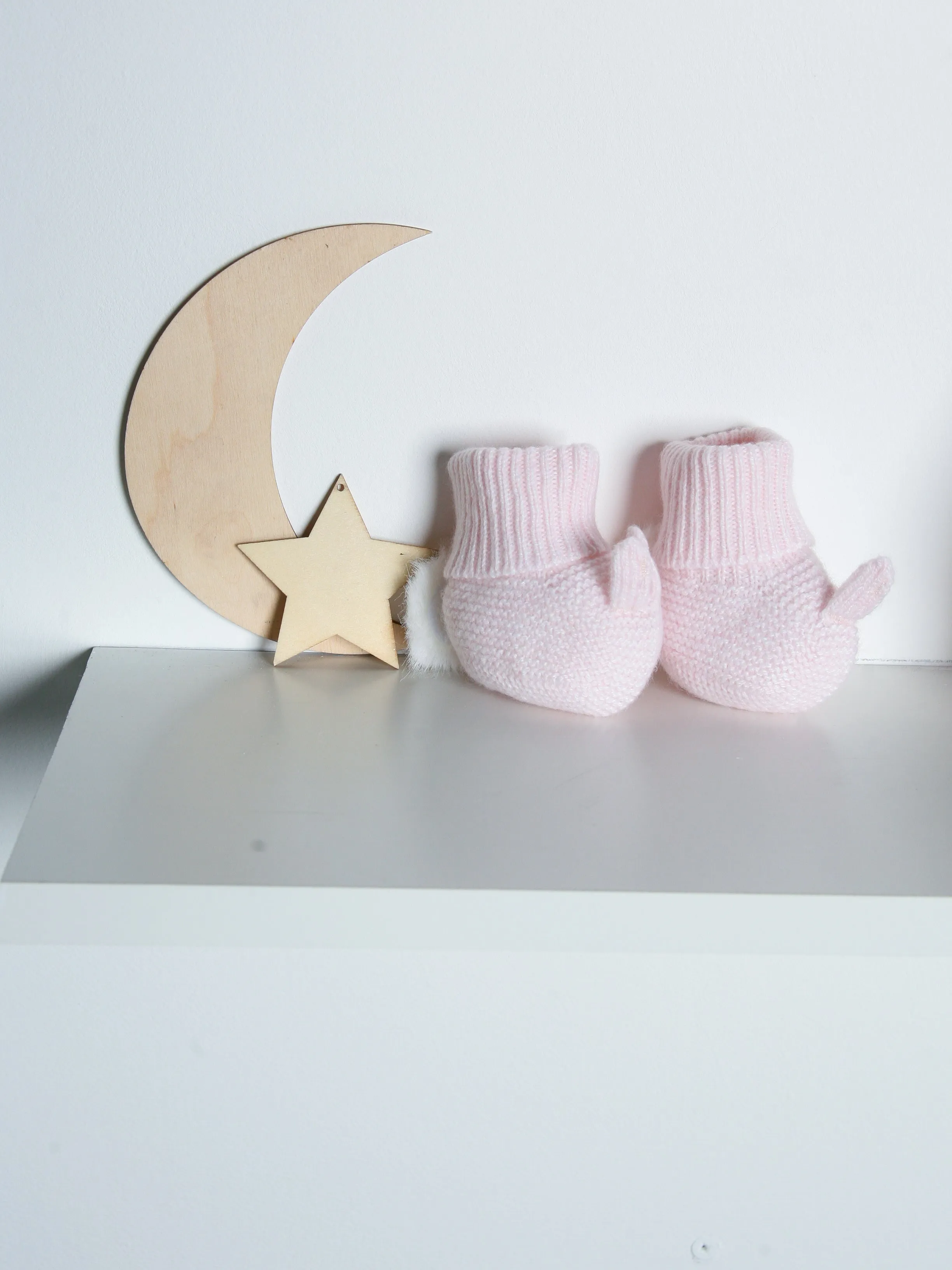 Wedoble Pink Cashmere Blend Bunny Knitted Booties